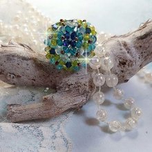 Hoop ring met Swarovski kristal facetten en spinners